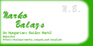 marko balazs business card